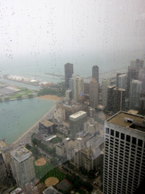 view from the signature room at the 95th floor at john hancock building