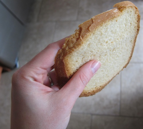 a slice of homemade soft white sandwich bread