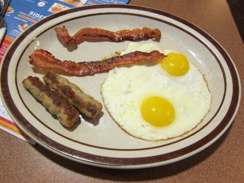 denny's eggs bacon and sausage