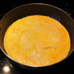 no flip omelette in a frying pan
