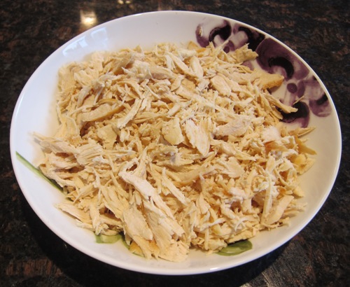 shredded chicken in a bowl