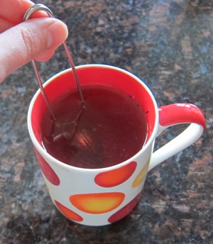 brewing tea with a tea infuser spoon