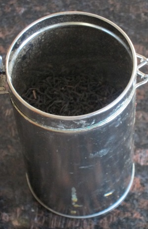 loose leaf tea in a container