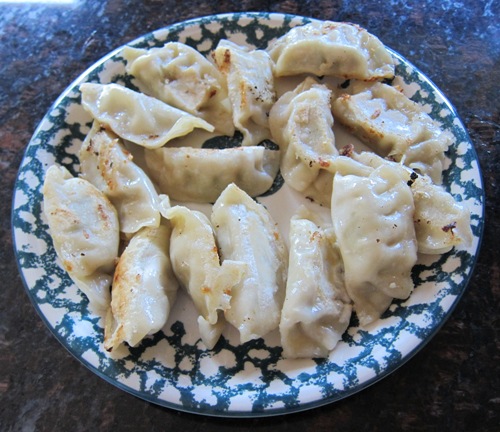 Ling Ling chicken and vegetable potstickers on a plate