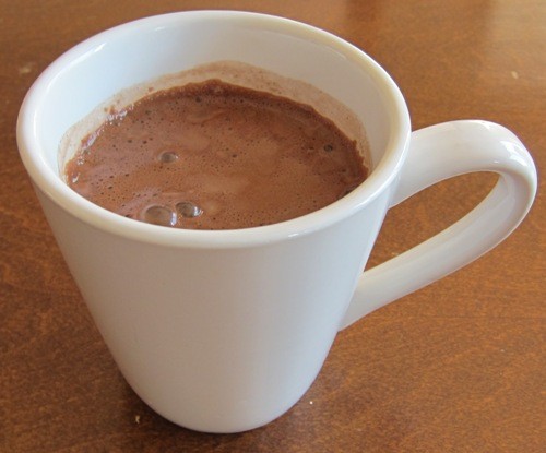 a cup of double chocolate hot cocoa