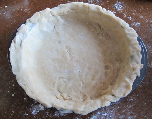 pie dough bottom crust in a pie pan