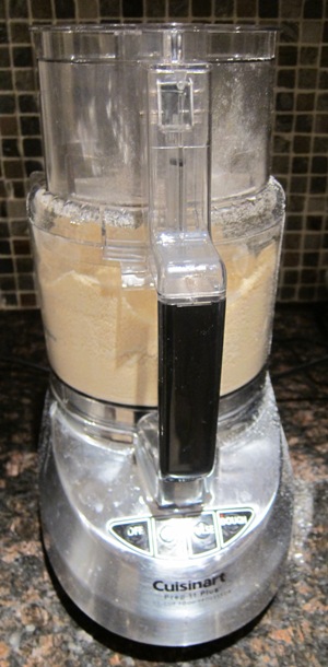 making pie crust dough in a food processor