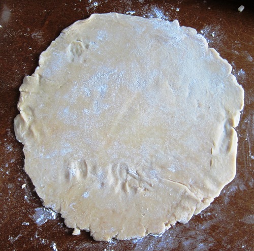 pie dough rolled into a circle