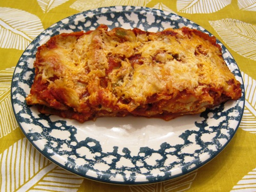 vegetable lasagna with ricotta and green peppers