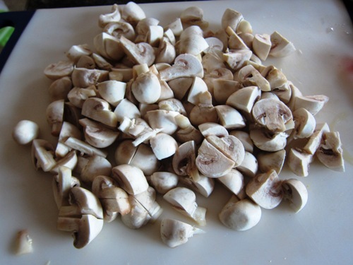 chopped white button mushrooms