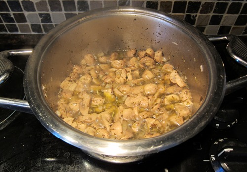 marinated mushrooms ready cooked in the pot