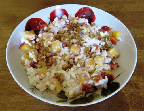 Cottage Cheese With Peach And Walnuts Melanie Cooks