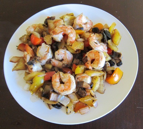 shrimp stir fry with mushrooms and bell peppers
