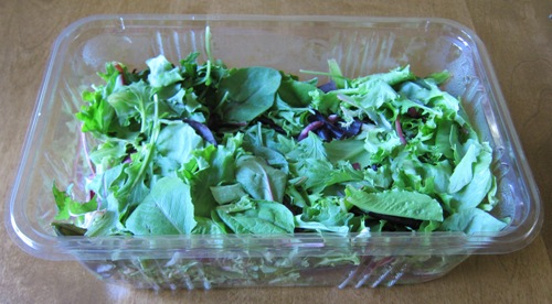 open box of salad greens