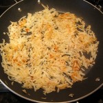 costco dehydrated dried hashbrowns in a frying pan