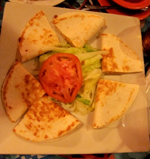 cheese quesadillas at las palmas highland park