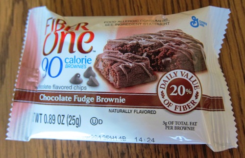 fiber one 90 calorie chocolate fudge brownie in a wrapper