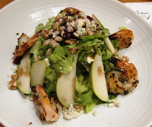 pinstripes pear salad with shrimp