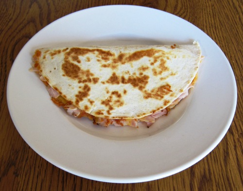 cheese and turkey quesadilla