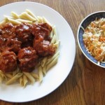 turkey meatballs and healthy cole slaw