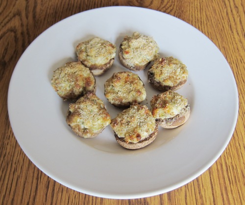 stuffed mushrooms appetizer on a plate
