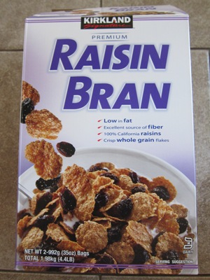 costco kirkland raisin bran package