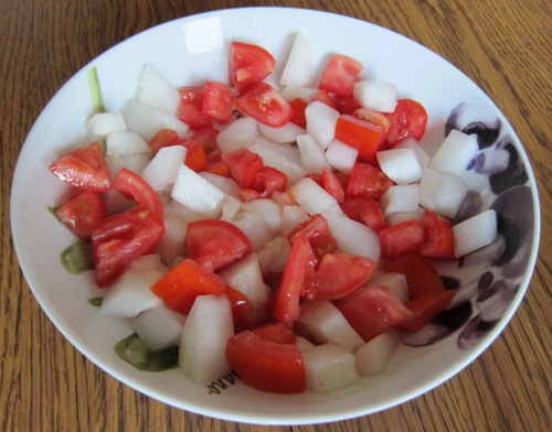 white cucumber salad