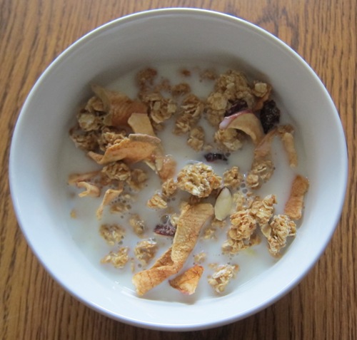 granola with milk