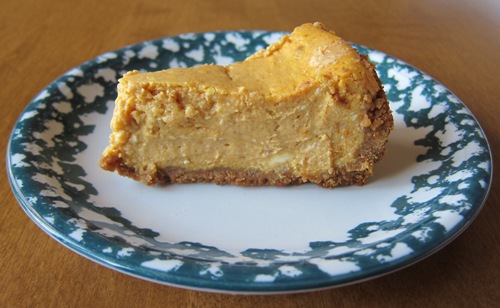 slice of pumpkin cheesecake