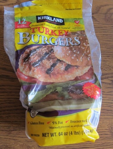 costco kirkland frozen turkey burger patties package