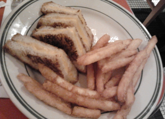 grilled cheese sandwich with fries