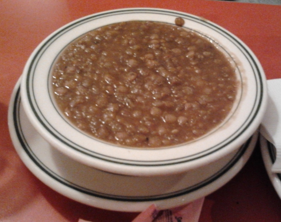 lentil soup from bagel restaurant