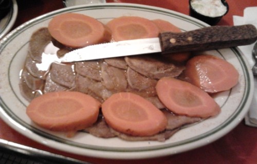 sliced boiled beef tongue