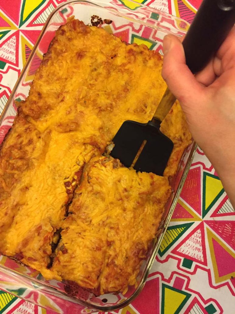 Baked Mexican enchiladas with black beans