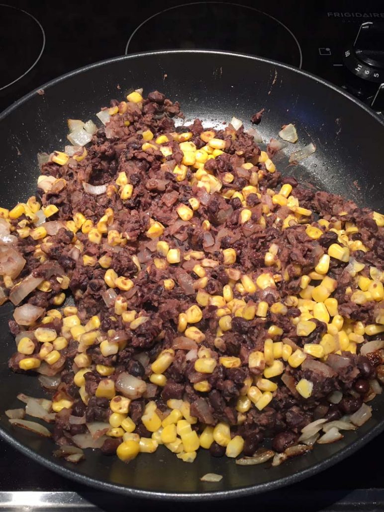 black beans and corn