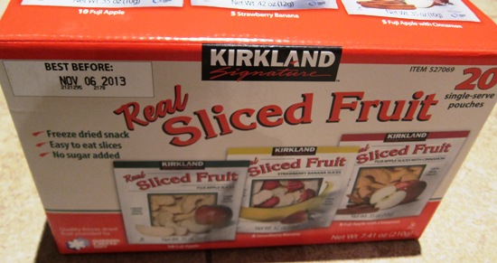 kirkland freeze dried fruit snacks Costco box