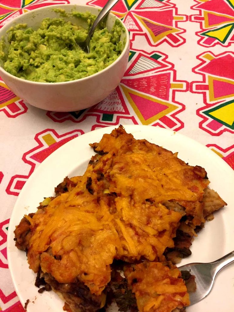 Enchiladas with guacamole
