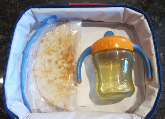 cheese quesadilla in school lunch box
