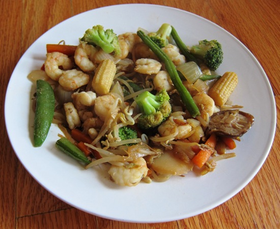 Shrimp And Vegetable Stir Fry Recipe With Bean Sprouts