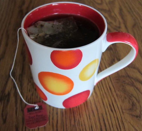 cup of tazo tea brewed