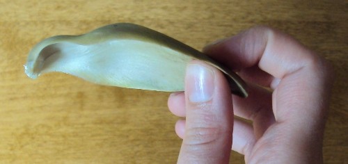 holding an artichoke leaf