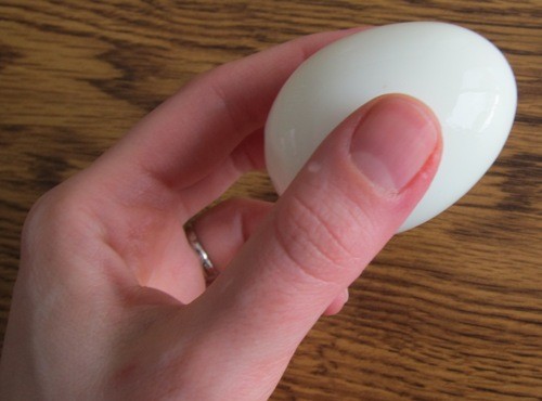 peeled hard boiled egg