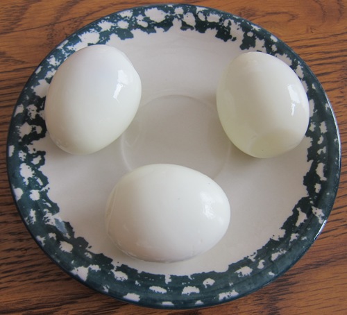 peeled hard boiled eggs