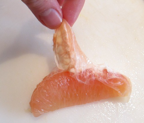 peeling grapefruit