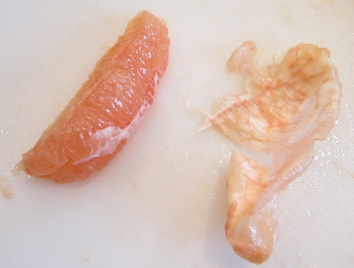 peeled grapefruit