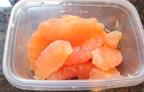 prepared peeled grapefruit in a bowl