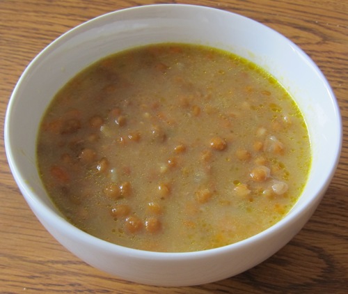 amy's lentil soup in a bowl
