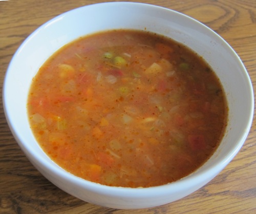 amy's soup minestrone in the bowl