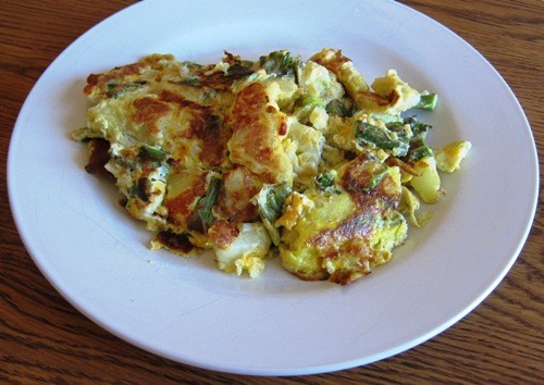 eggs with potato asparagus cheese