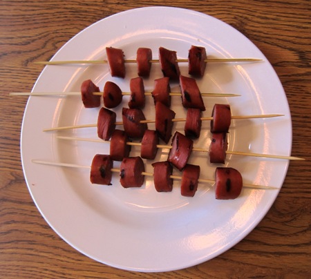 how to make grilled hot dog shish kabobs